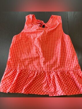 J. Crew peplum gingham bow-back tank top